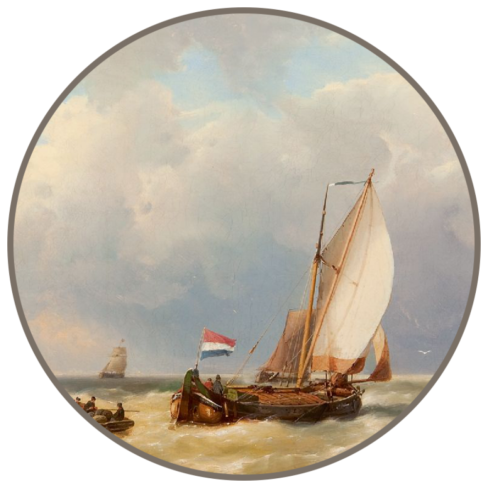 Schilderij Hektjalk J.H.B. Koekkoek 1840-1912